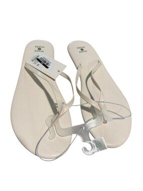 Shade and Shore Ivory Flip Flops Size 10 New